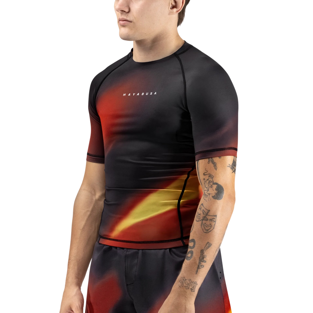 Hayabusa Men´s Apex Nova Short Sleeve Rash Guard - Sunburst Orange