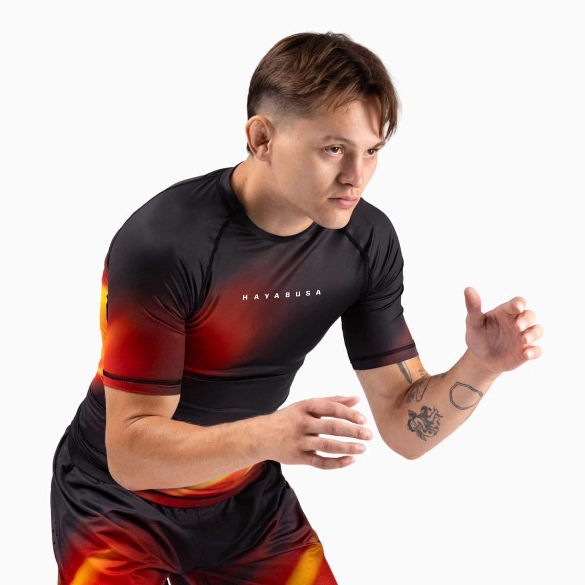 Hayabusa Men´s Apex Nova Short Sleeve Rash Guard - Sunburst Orange